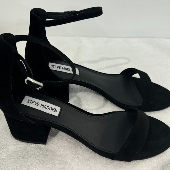 STEVE MADDEN Irene-M Black Suede Heels - Size 8 - NEW! - Picture 5 of 12
